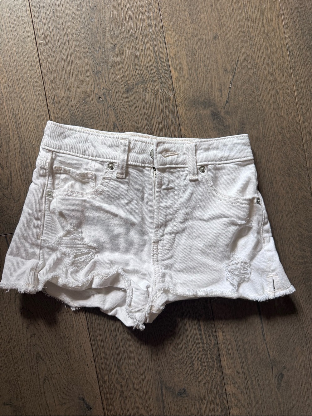 GAP White Distressed Denim Cutoff Shorts